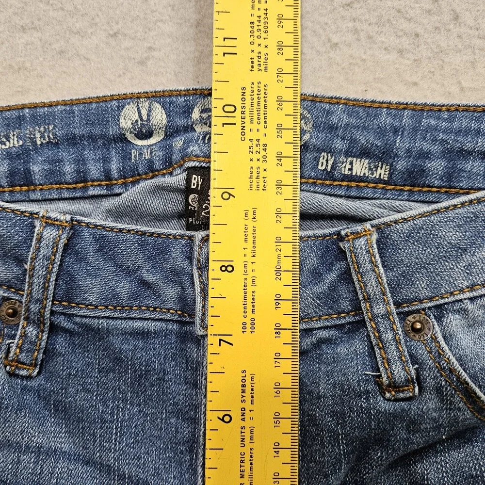 Rewash Jeans Womens 5/27 Blue Medium Low Rise Skinny Stretch Distressed 27x28